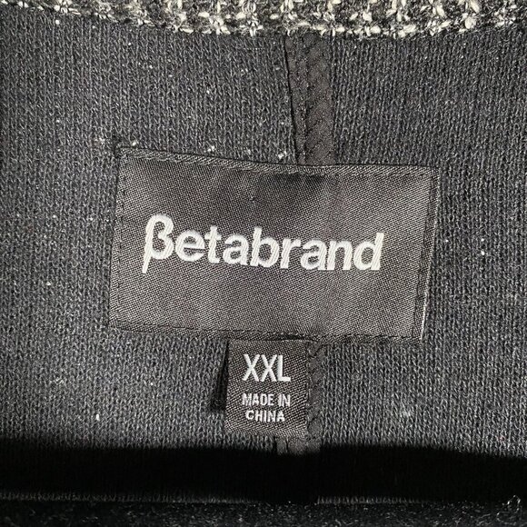 Betabrand Coat Women's XXL Black Tweed Asymmetrical Moto Wool Blend Heavy Jacket - Picture 3 of 15